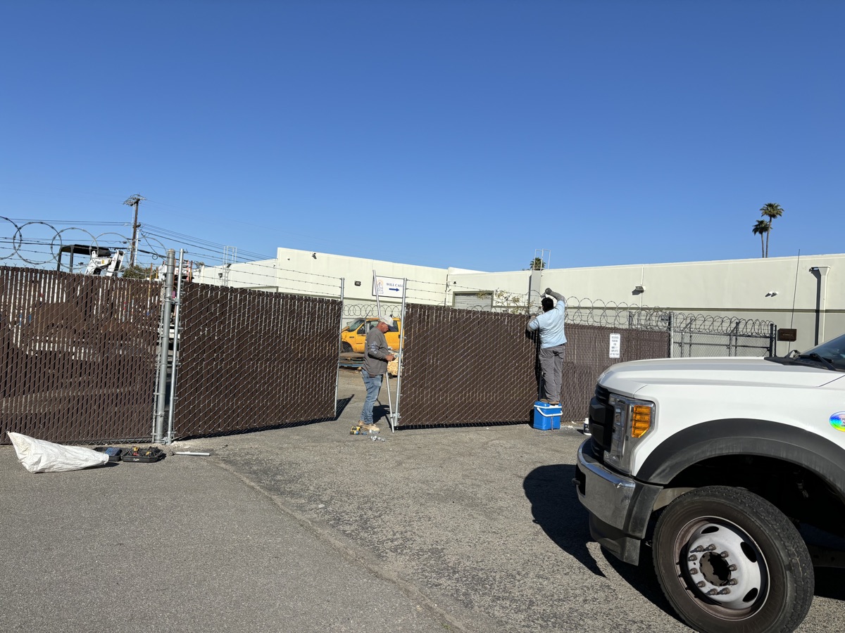 Commercial chain link fence installation